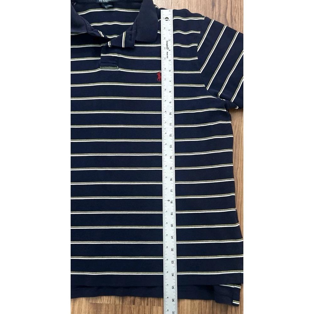 Vtg Polo Ralph Lauren Mens Shirt XL (Fits Large) Short Sleeve Blue Stripe Golf - Picture 7 of 8